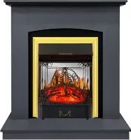 Каминокомплект Royal Flame Barcelona (разборный) - Серый графит с очагом Majestic FX M Brass