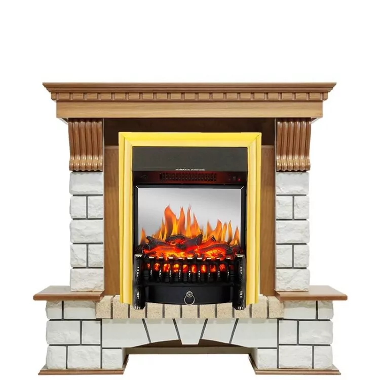 Электрокамин Royal Flame Pierre Luxe - Дуб / Белый с очагом Fobos FX M Brass