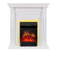 Каминокомплект Royal Flame Orlean - Белый с очагом Majestic FX Brass
