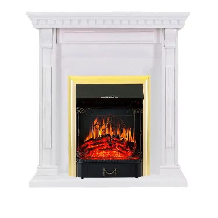 Электрокамин Royal Flame Orlean - Белый с очагом Majestic FX Brass