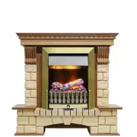 Каминокомплект Dimplex Pierre Luxe - Дуб / Шампань с очагом Danville Antique Brass FB2