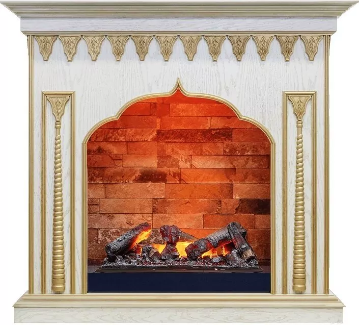 Электрокамин Dimplex Abu-Dabi - Белый дуб, патина золото с очагом Cassette 600 NH