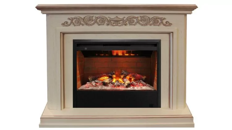 Камин электрический RealFlame Leticia WT(b) с очагом Helios 26 3D