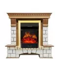 Электрокамин Royal Flame Pierre Luxe - Дуб / Белый с очагом Majestic FX Brass 1