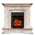 Электрокамин Royal Flame Preston - Белый/Слоновая кость с патиной с очагом Majestic FX Black 1