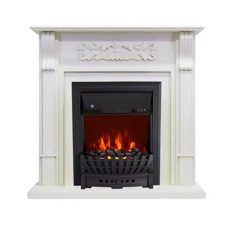 Электрокамин Royal Flame Venice - Фактурный белый с очагом Aspen Black