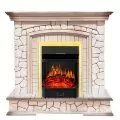 Электрокамин Royal Flame Preston - Белый/Слоновая кость с патиной с очагом Majestic FX Brass 1