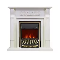 Каминокомплект Royal Flame Venice - Фактурный белый с очагом Aspen Gold