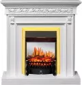 Электрокамин Royal Flame Valletta - Белый (Ширина 1040 мм) с очагом Fobos FX M Brass 1