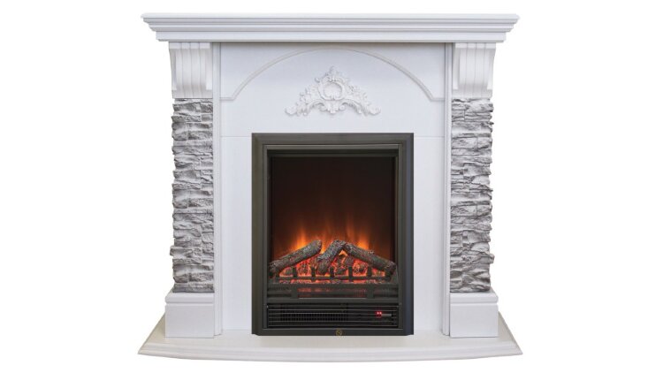 Камин электрический RealFlame Athena GR WT с очагом Eugene