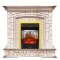 Электрокамин Royal Flame Preston - Белый/Слоновая кость с патиной с очагом Majestic FX M Brass 1