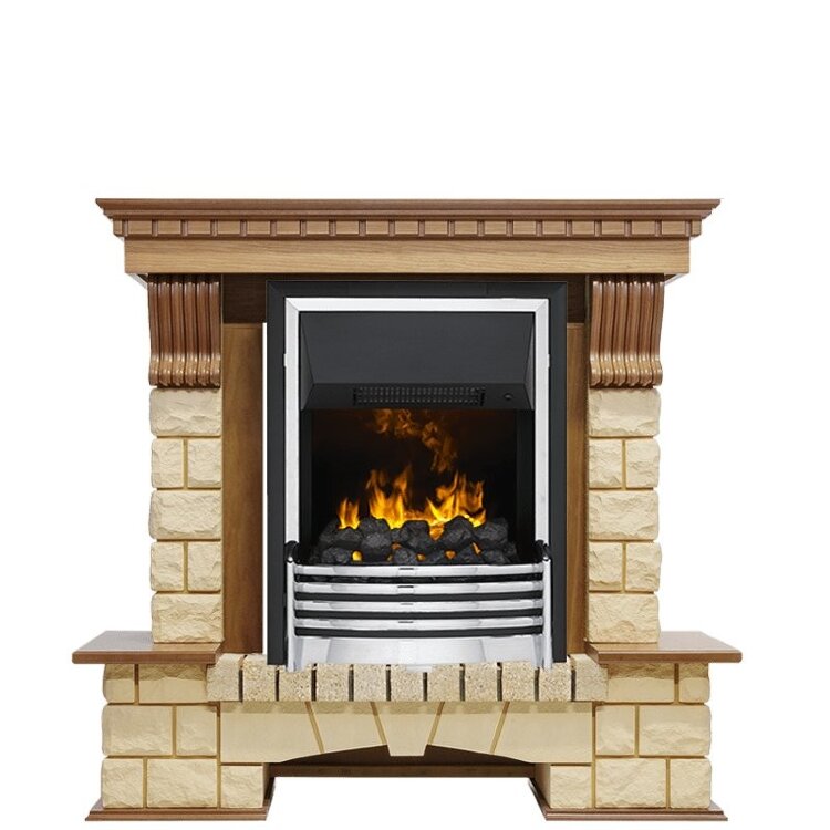 Электрокамин Dimplex Pierre Luxe - Дуб / Шампань с очагом Flagstaff