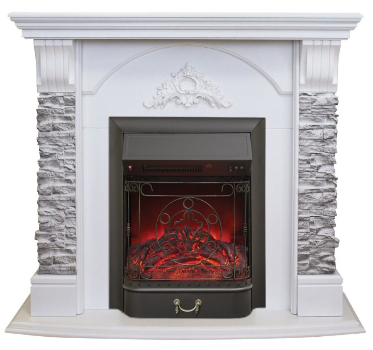 Камин электрический RealFlame Athena GR WT с Majestic Lux BL SR