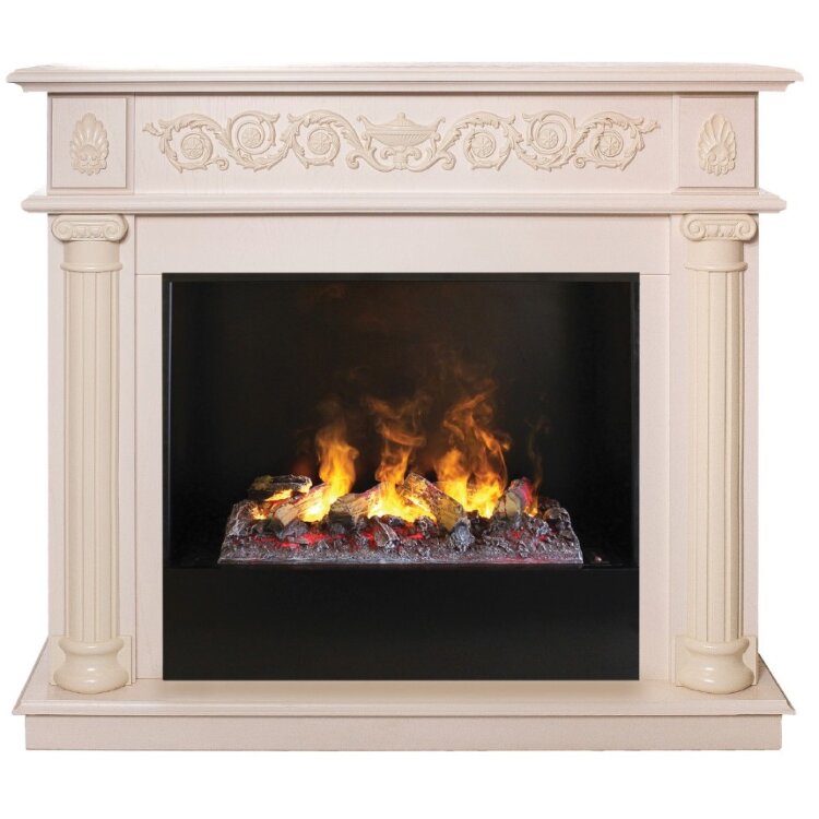 Камин электрический RealFlame Attica 26 WT 3D Cassette 630 + Black вставка