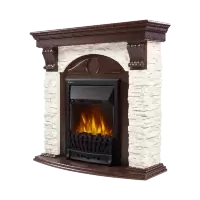Портал Firelight Torre Classic камень белый, темный дуб