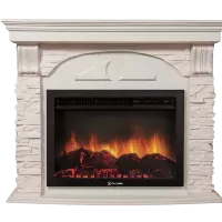 Портал Firelight Pietra 30U камень белый, шпон белёный дуб