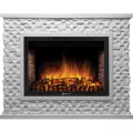 Портал Firelight Quadro 30 песчаник античный белый / белая эмаль 1