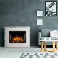 Портал Firelight Quadro 30 песчаник античный белый / белая эмаль 3