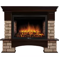 Портал Firelight Forte Wood 30 U камень коричневый, шпон темный дуб
