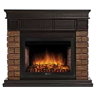 Портал Firelight Bricks WOOD 30 камень темный, шпон венге