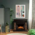 Портал Firelight Bricks WOOD 30 камень темный, шпон венге 4