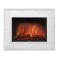 Портал Firelight Loft 30 камень белый / белая эмаль