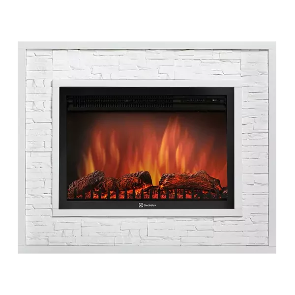 Портал Firelight Loft 30 камень белый / белая эмаль