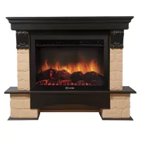 Портал Firelight Forte 30 U камень бежевый, темный дуб