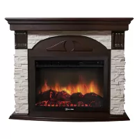 Портал Firelight Torre 30S камень белый, темный дуб