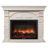 Портал Firelight Torre 30S камень белый, беленый дуб