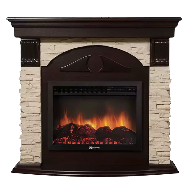 Портал Firelight Torre 30 U камень слоновая кость, темный дуб