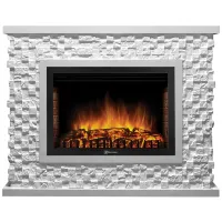 Портал Firelight Quadro 25 песчаник античный белый/белая эмаль