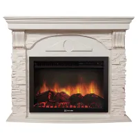 Портал Firelight Torre 30 U камень белый, беленый дуб