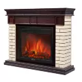 Портал Firelight Bricks 25 камень бежевый, темный дуб 1