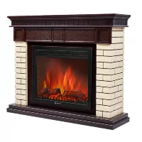 Портал Firelight Bricks 25 камень бежевый, темный дуб