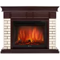 Портал Firelight Bricks 25 камень бежевый, темный дуб 2