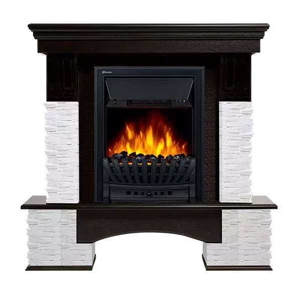 Портал Firelight Pietra Nuovo Classic сланец белый, шпон темный дуб