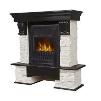 Портал Firelight Pietra Classic камень белый, шпон венге