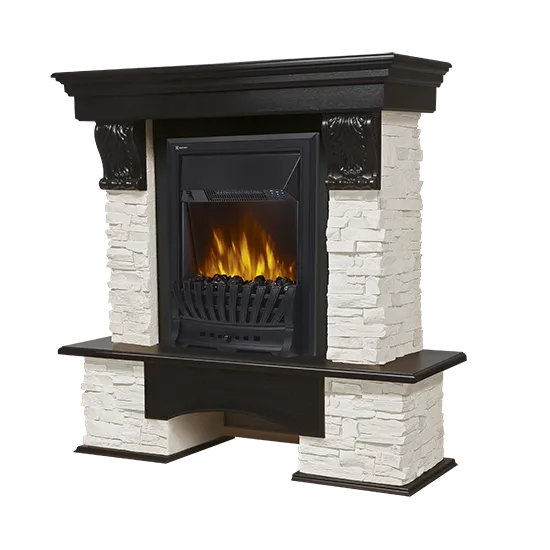 Портал Firelight Pietra Classic камень белый, шпон венге