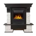 Портал Firelight Pietra Classic камень белый, шпон венге 2