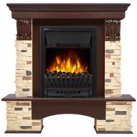 Портал Firelight Pietra Classic U сланец натуральный, шпон темный дуб