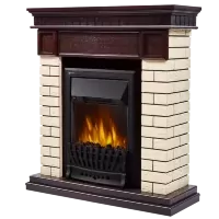 Портал Firelight Bricks Classic камень бежевый,  темный дуб