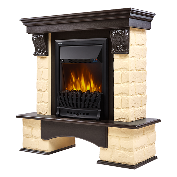 Портал Firelight Forte Classic камень бежевый, венге