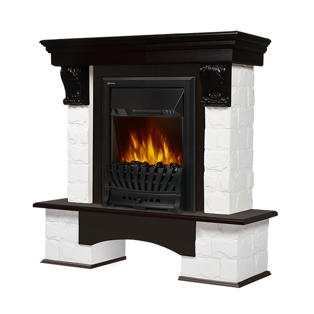 Портал Firelight Forte Classic камень белый, венге