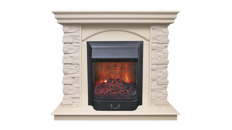 Камин электрический RealFlame Elford WT с очагом Majestic Lux BL S