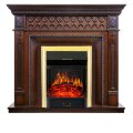 Электрокамин Royal Flame Alexandria - махагон коричневый антик с очагом Majestic FX Brass 1