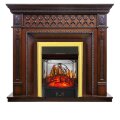 Электрокамин Royal Flame Alexandria - махагон коричневый антик с очагом Majestic FX M Brass 1