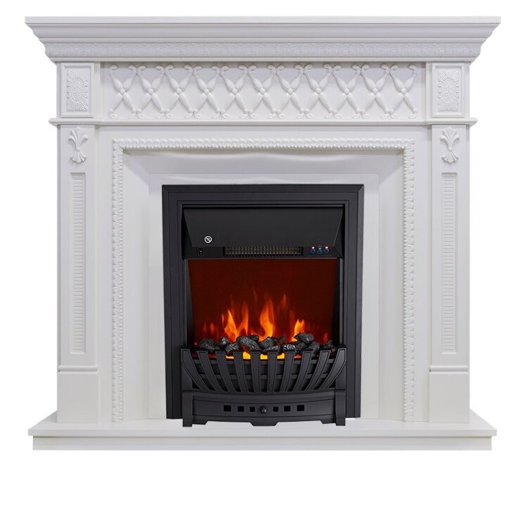 Электрокамин Royal Flame Alexandria - Белый дуб с очагом Aspen Black
