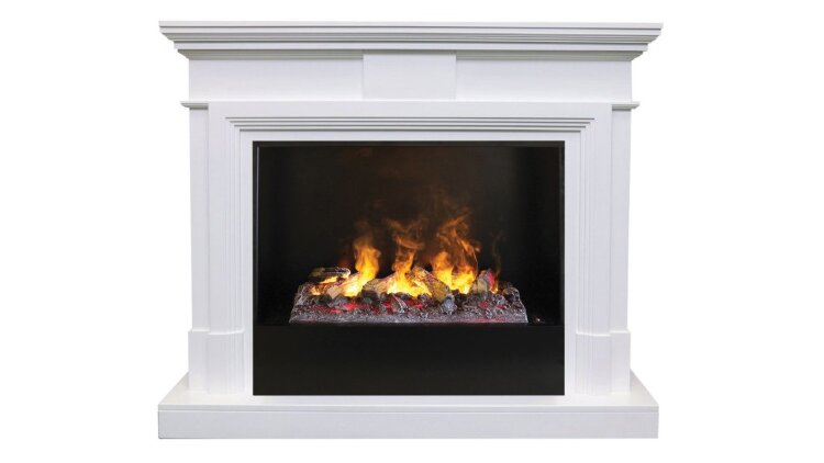 Камин электрический RealFlame Marco 26 WT с очагом 3D Cassette 630 + Black вставка