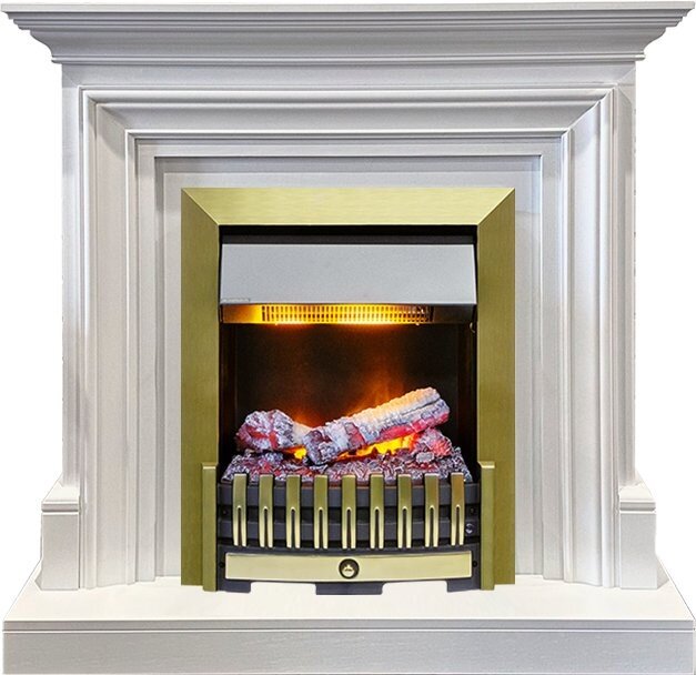 Электрокамин Dimplex Bradford - Белый с очагом Danville Antique Brass FB2